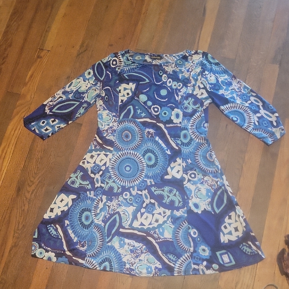 Stylish Blue Patterned Kids Dress